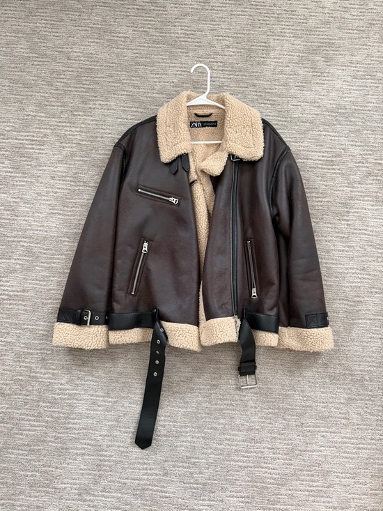 Zara Jackets & Blazers - Zara Cream Sherpa Faux Shearling Jacket